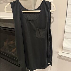 Vuori Black Tank Top with Chest Pocket